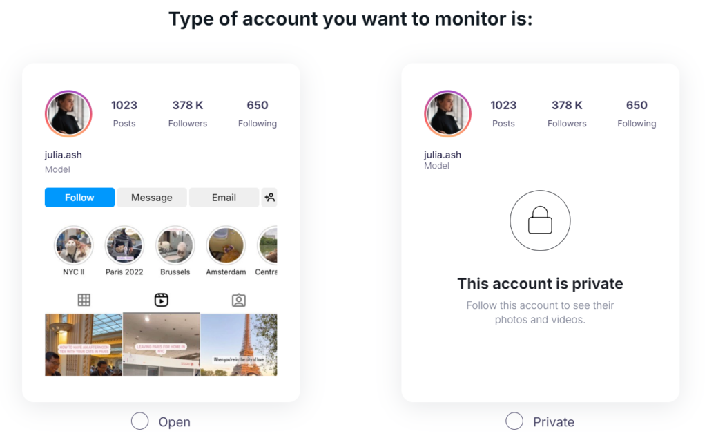 Select the Account Type