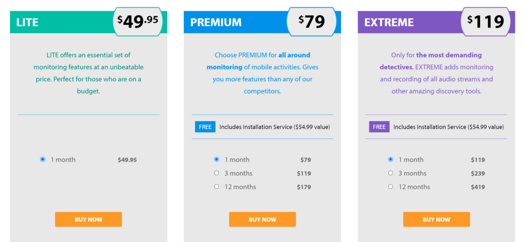 FlexiSPY Price for Android and iPhone