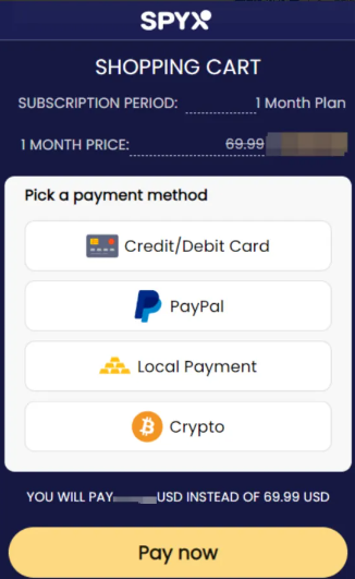 Complete the payment