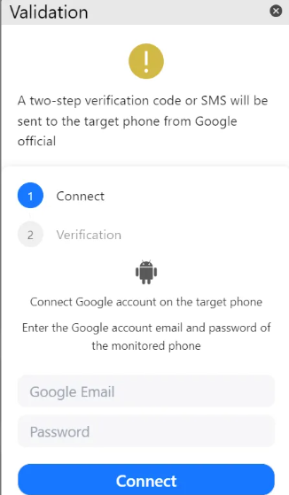 Follow the on-screen instructions to verify the Android device