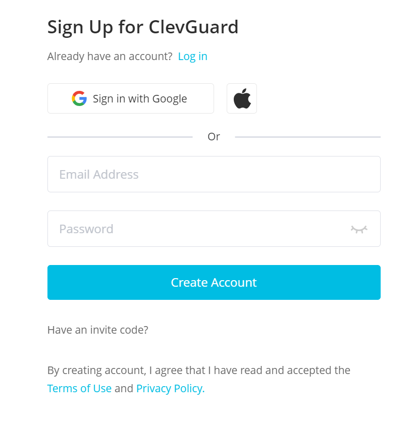 sign up for a KidsGuard Pro account